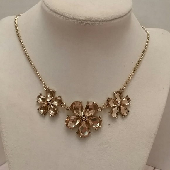 Gold Toned Floral Necklace - Picture 2 of 7